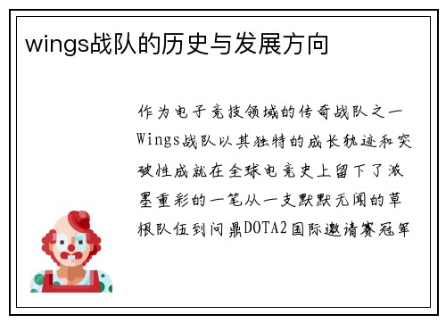 wings战队的历史与发展方向